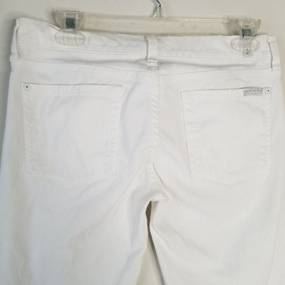 7 For All Mankind Straight Leg Denim Jeans Clean White Size 29 - Picture 6 of 13